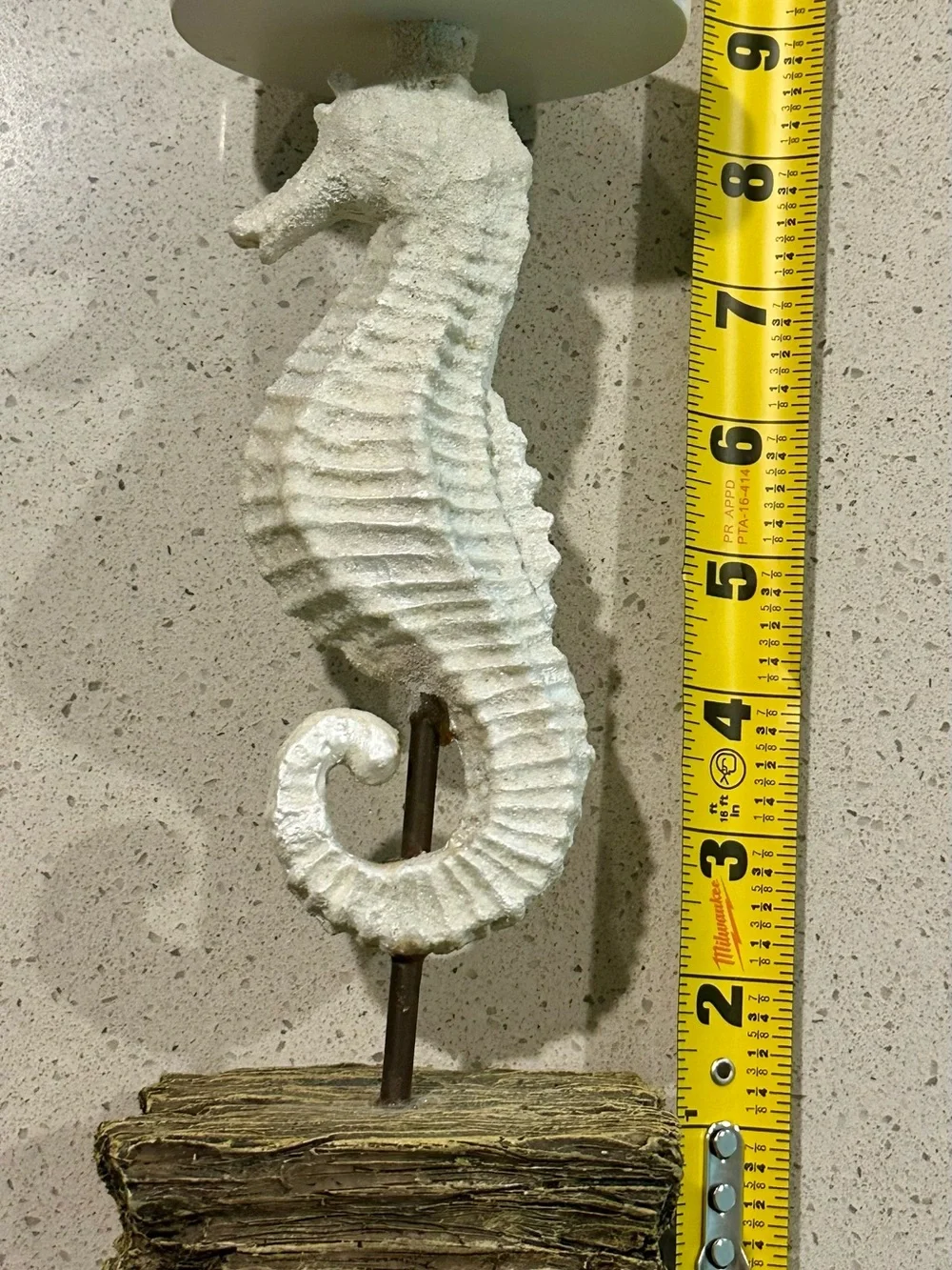 Ann Marino Cream Textured Seahorse Décor Sculpture